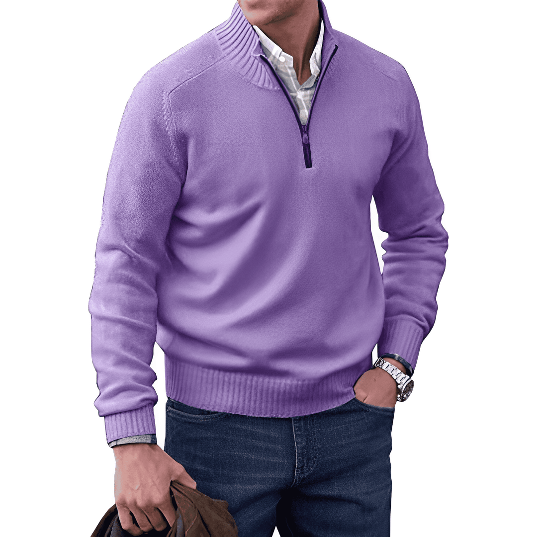 Eric - Elegant Cotton Sweater with Zipper