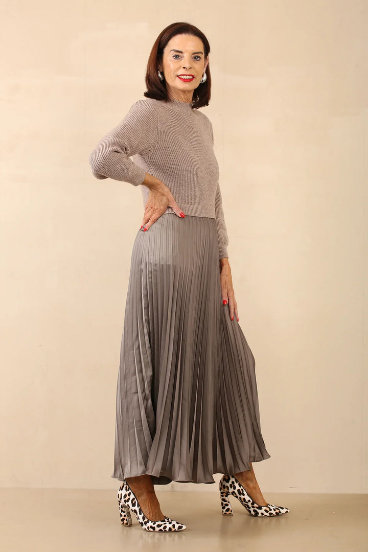 Marley - Long Pullover with Pleated Skirt Set