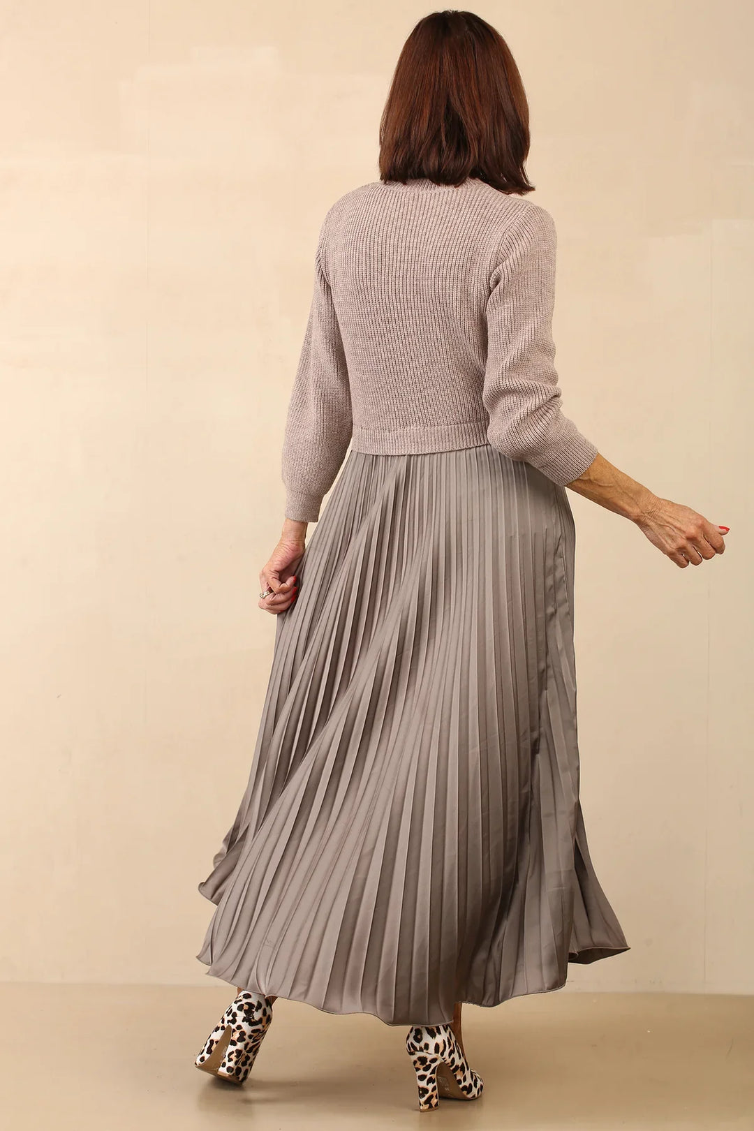 Marley - Long Pullover with Pleated Skirt Set