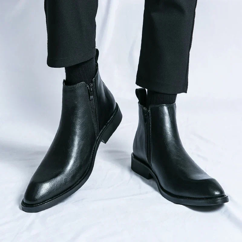 James - Zipped Leather Chelsea Boots