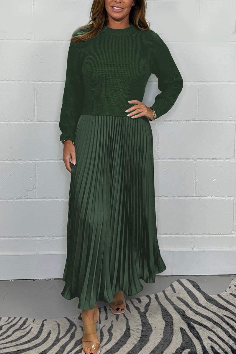 Marley - Long Pullover with Pleated Skirt Set