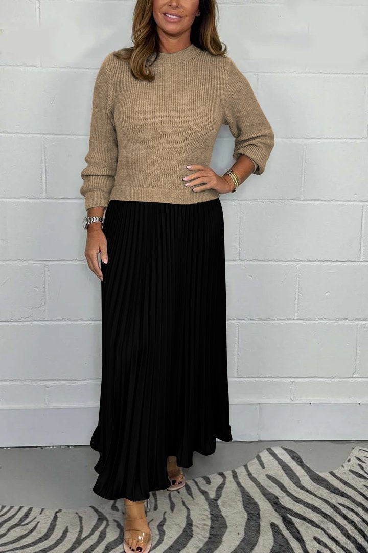 Marley - Long Pullover with Pleated Skirt Set